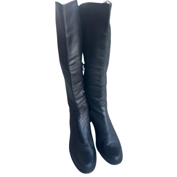 Stuart Weitzman Villepentagon Pentagon Knee High Black Nappa Leather Boots US 8 - Picture 2 of 9